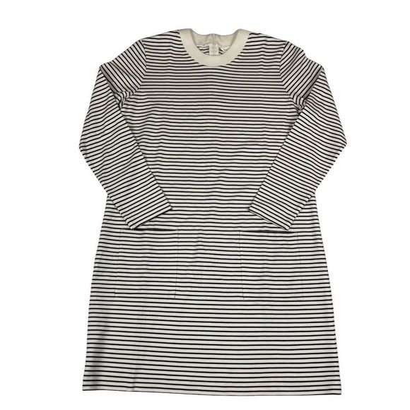 Club Monaco Dress Navy Striped Long Sleeved Knit Women's Size Large - Picture 1 of 8